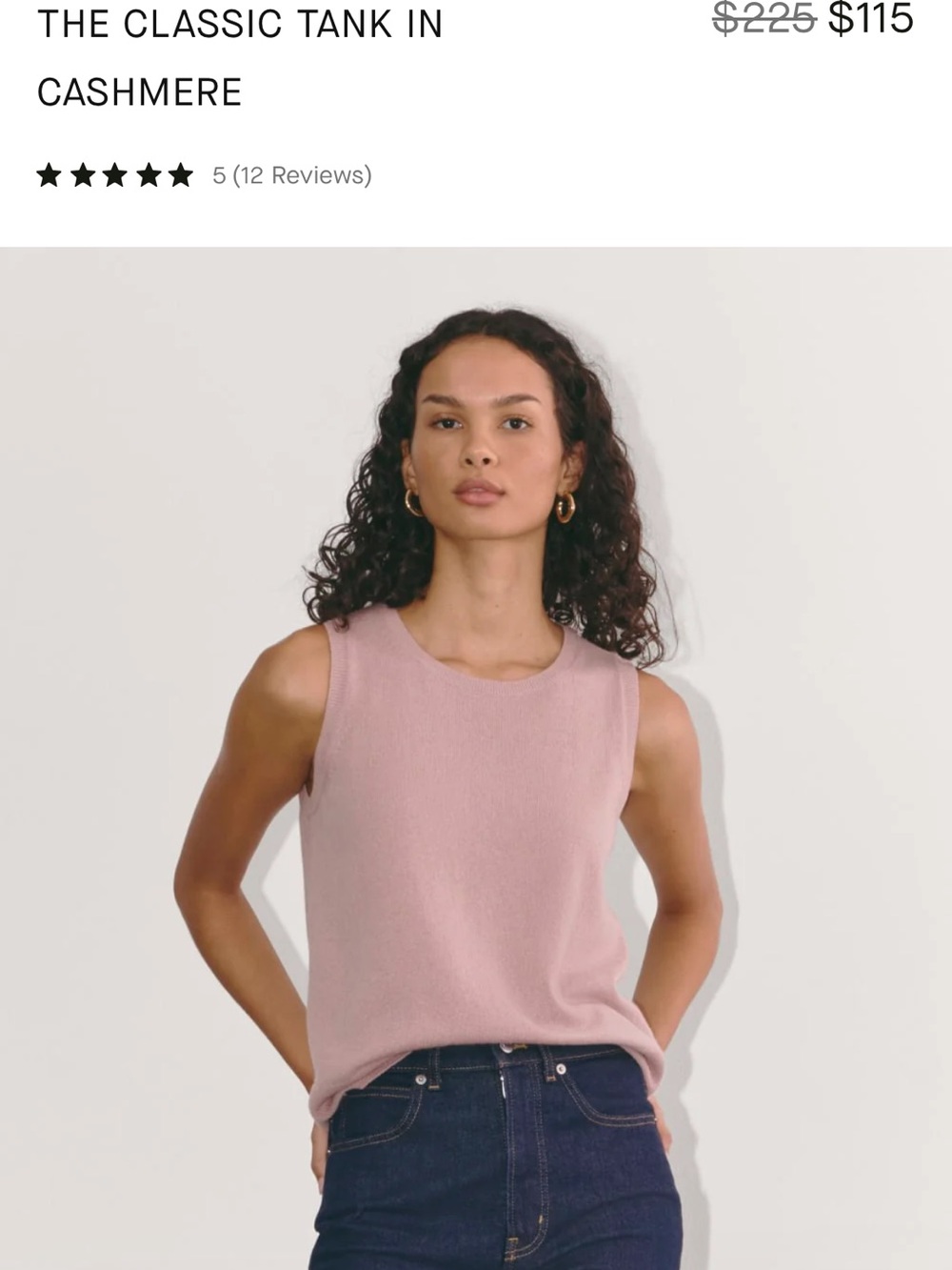 Everlane Dusty Blush Pink Sleeveless Knit Tank